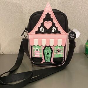 Bag Bath & Body Works Pink and Black Gothic House Crossbody